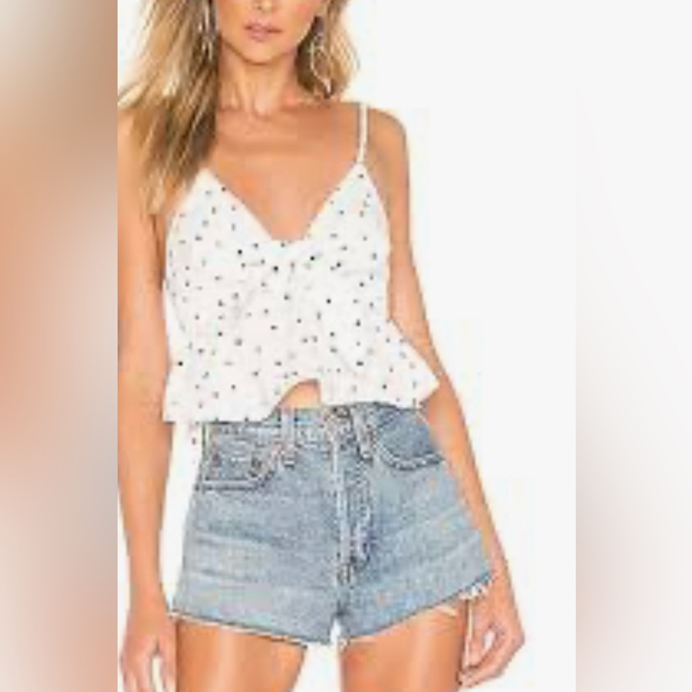 Blāshe White Cat Polka Dot 50's Style Top